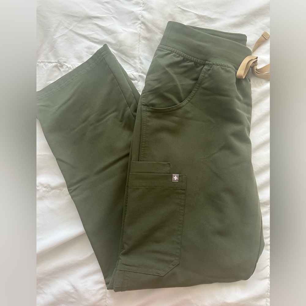 Figs Technical Collection Dark Green Scrub Pants- XSP